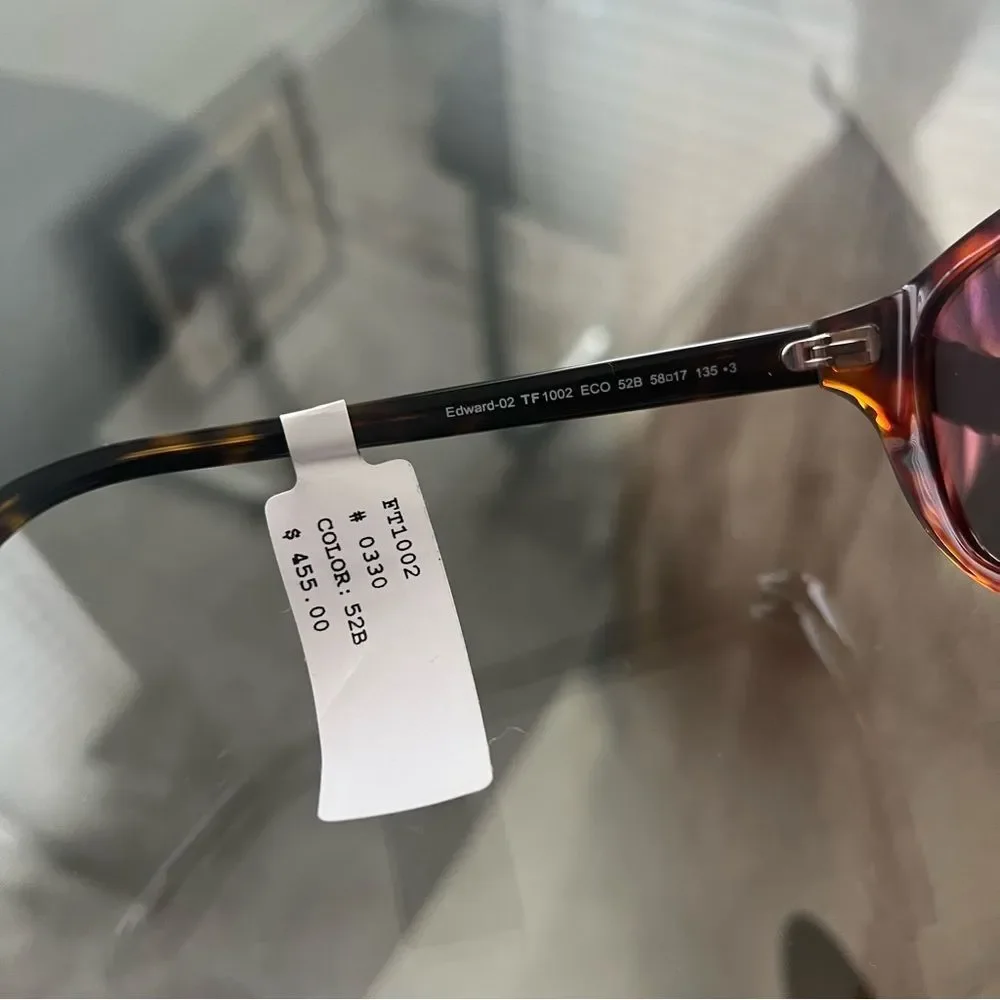 TOM FORD Rectangular Frame Sunglasses in Havana, NWT